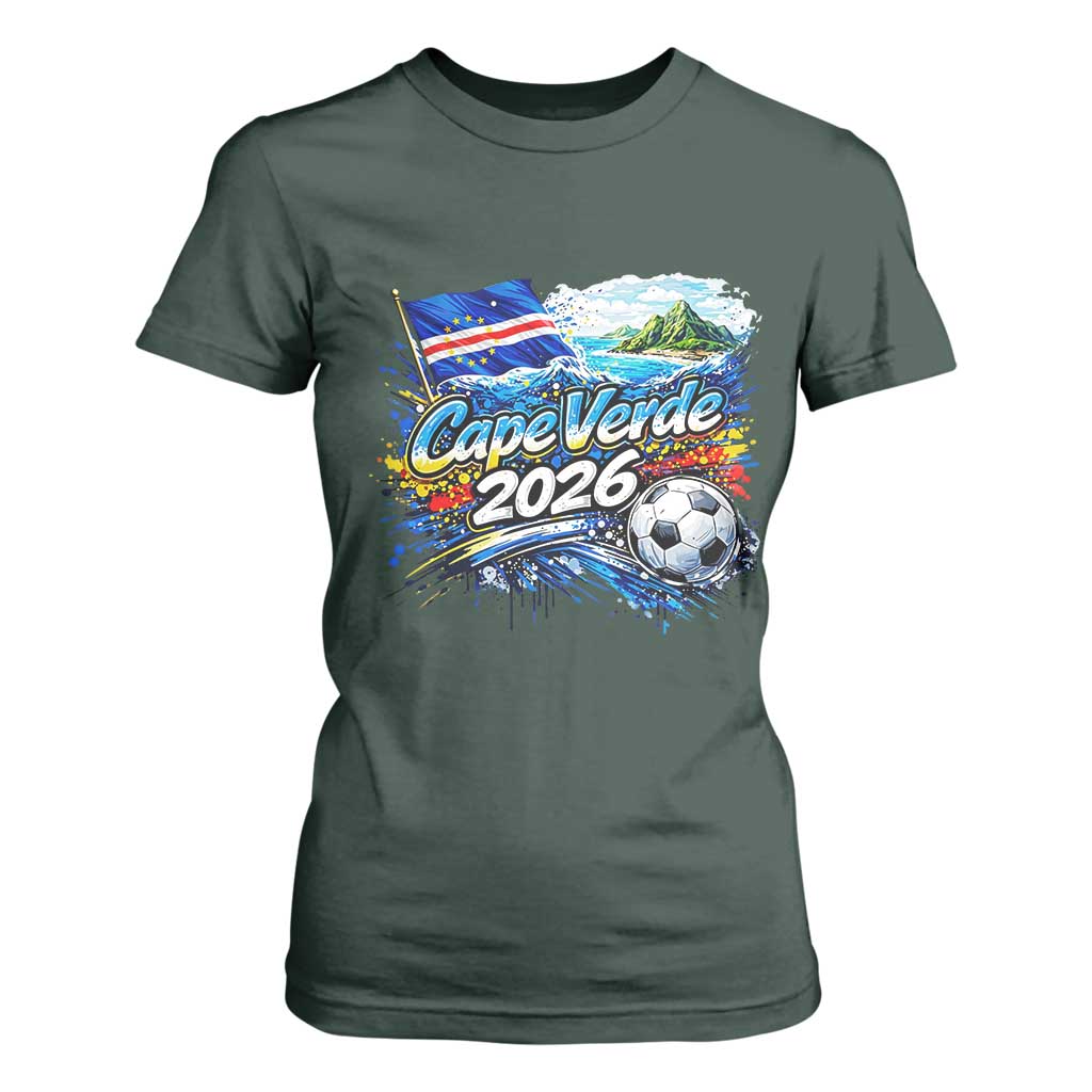 Cape Verde Soccer 2026 Island Flag T Shirt For Women Cabo Verde Football Team Fans Tropical Pride Gift