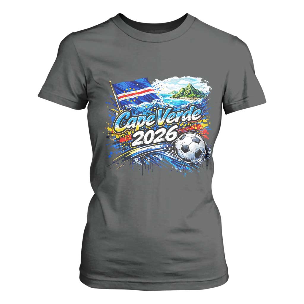 Cape Verde Soccer 2026 Island Flag T Shirt For Women Cabo Verde Football Team Fans Tropical Pride Gift