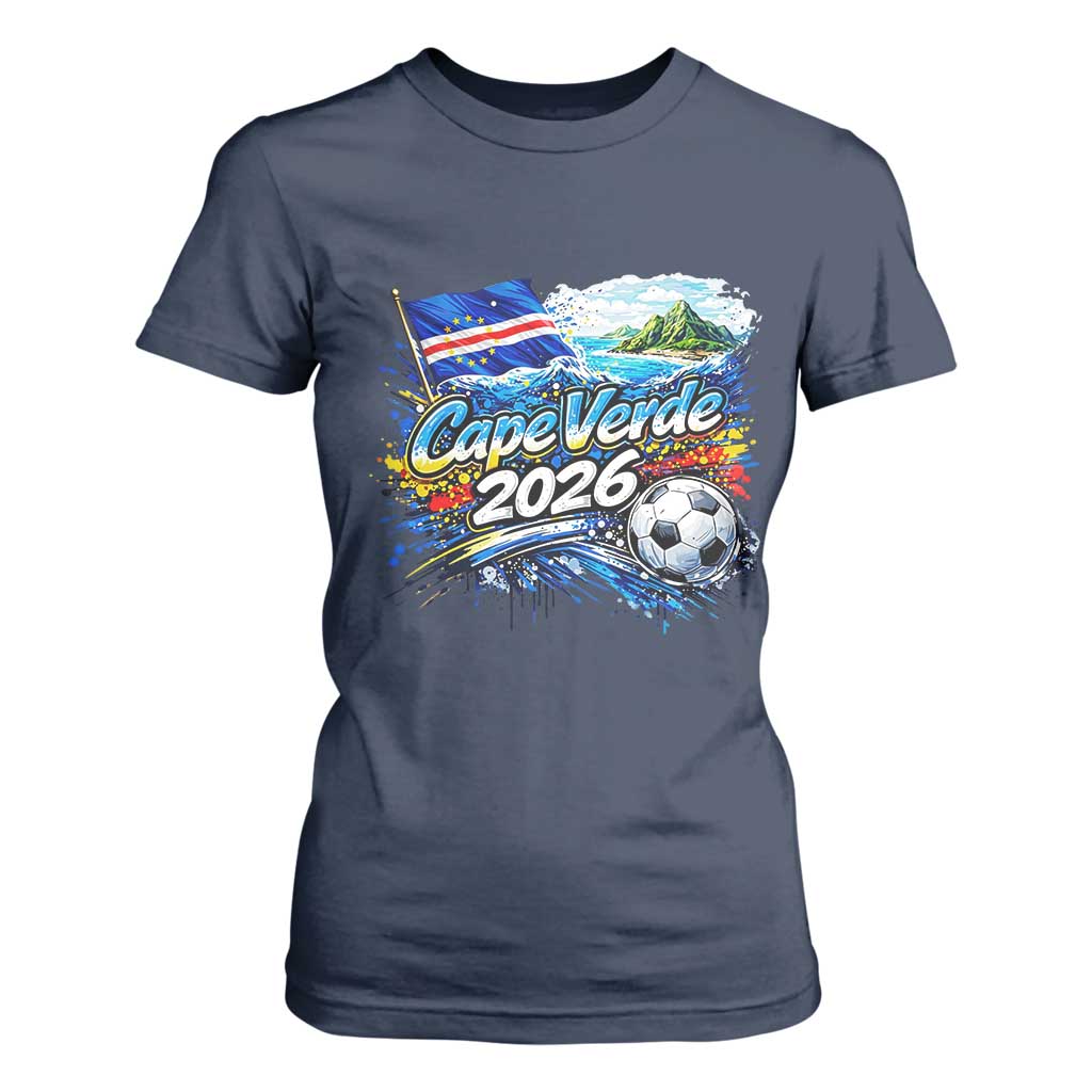 Cape Verde Soccer 2026 Island Flag T Shirt For Women Cabo Verde Football Team Fans Tropical Pride Gift