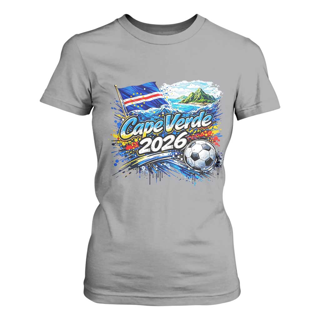Cape Verde Soccer 2026 Island Flag T Shirt For Women Cabo Verde Football Team Fans Tropical Pride Gift