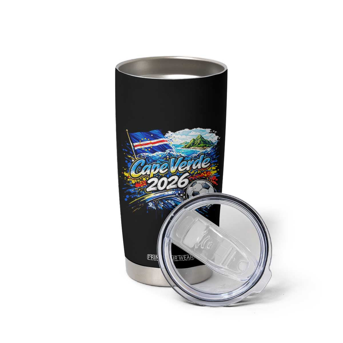 Cape Verde Soccer 2026 Island Flag Tumbler Cup Cabo Verde Football Team Fans Tropical Pride Gift TS02 Print Your Wear