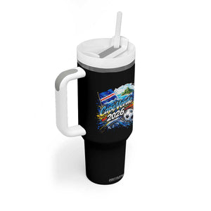 Cape Verde Soccer 2026 Island Flag Tumbler With Handle Cabo Verde Football Team Fans Tropical Pride Gift TS02 Print Your Wear