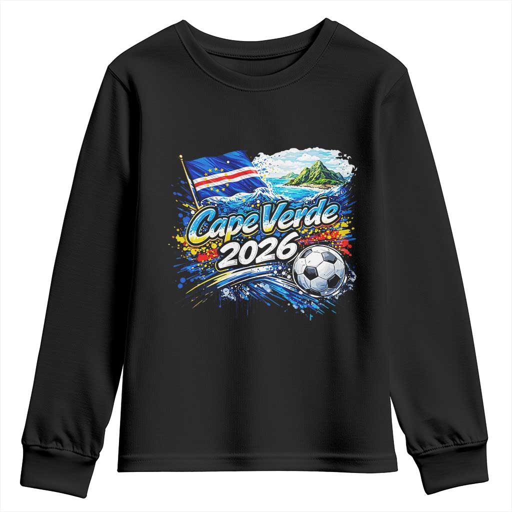 Cape Verde Soccer 2026 Island Flag Youth Sweatshirt Cabo Verde Football Team Fans Tropical Pride Gift