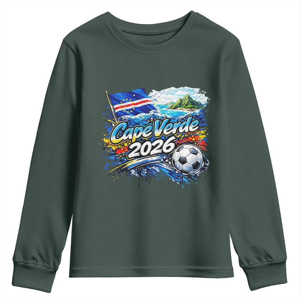 Cape Verde Soccer 2026 Island Flag Youth Sweatshirt Cabo Verde Football Team Fans Tropical Pride Gift