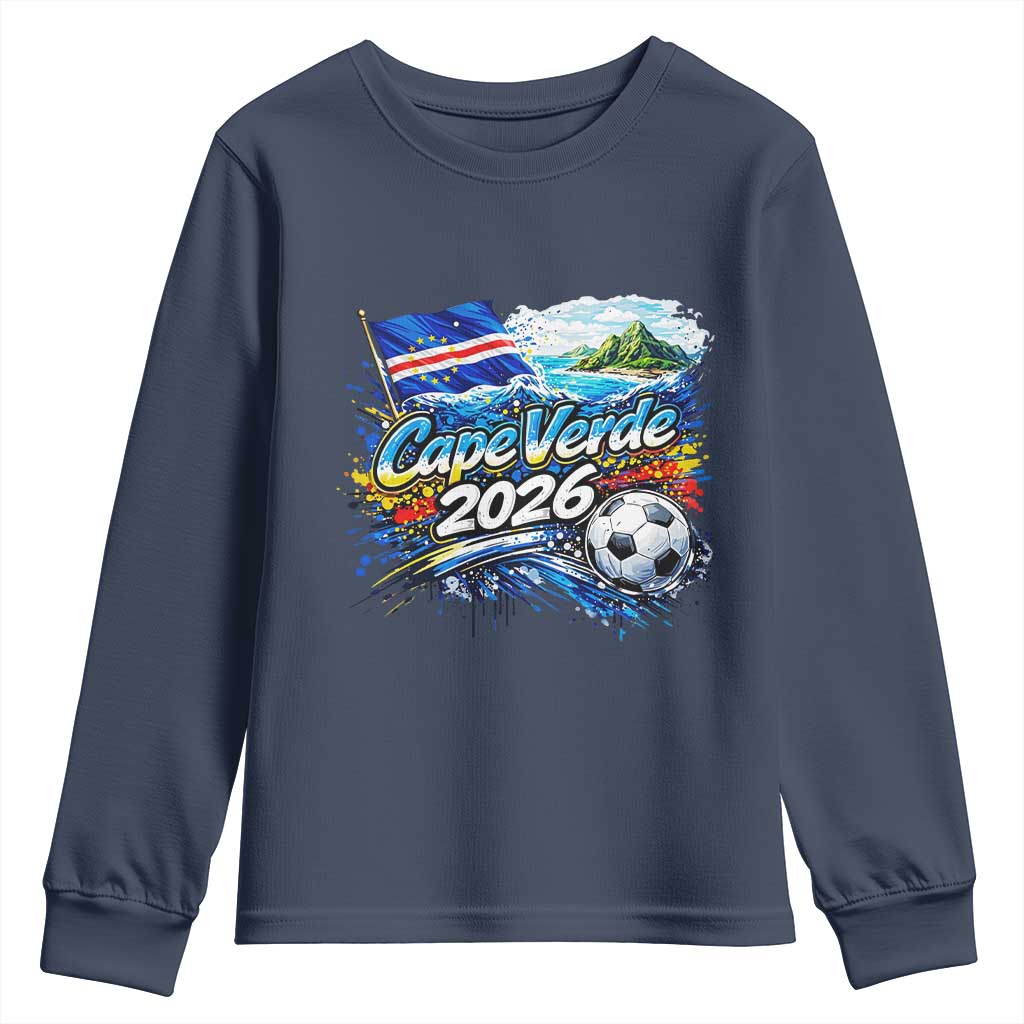 Cape Verde Soccer 2026 Island Flag Youth Sweatshirt Cabo Verde Football Team Fans Tropical Pride Gift