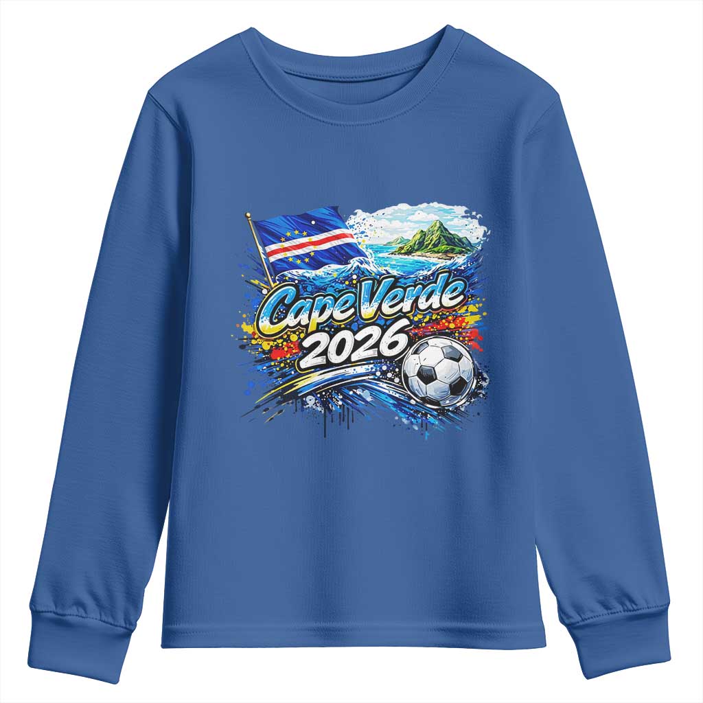 Cape Verde Soccer 2026 Island Flag Youth Sweatshirt Cabo Verde Football Team Fans Tropical Pride Gift