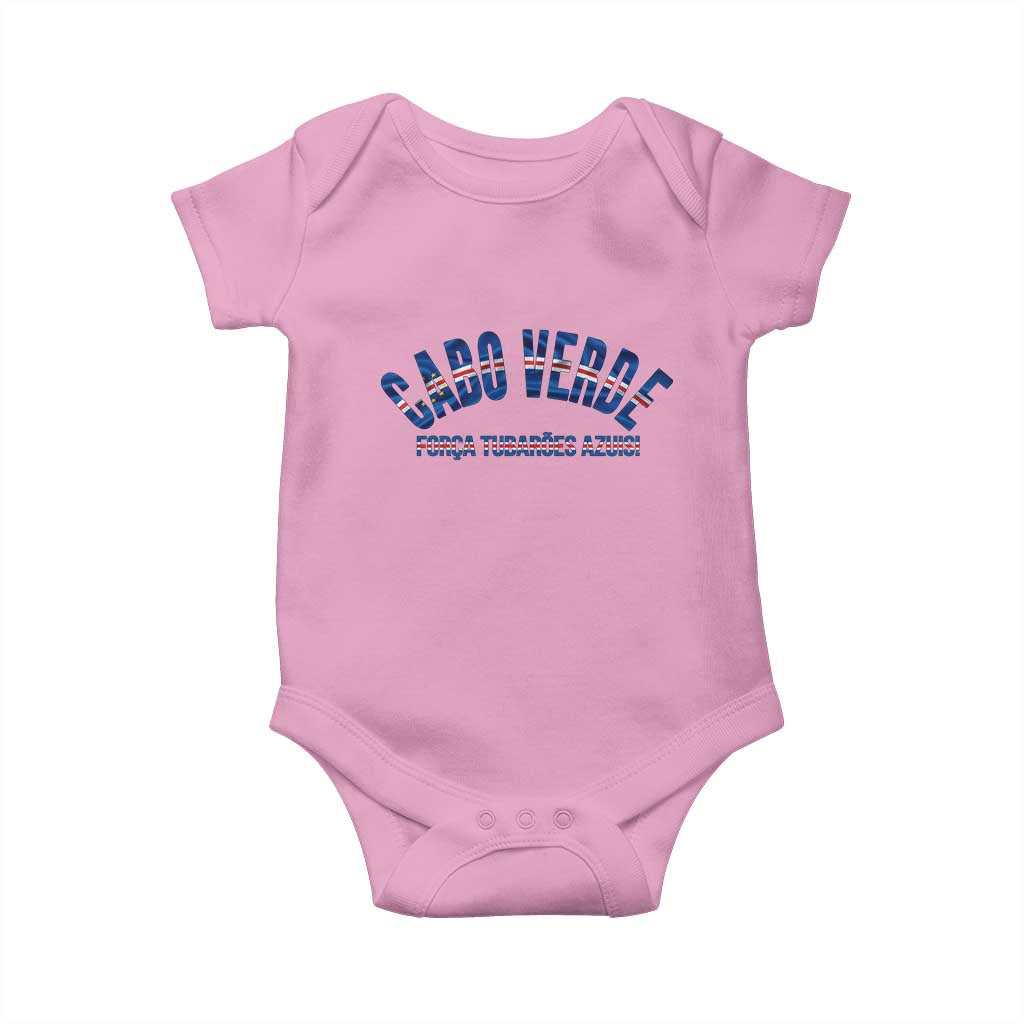 Forca Tubaroes Azuis Cabo Verde National Pride Baby Onesie Cape Verde Football Fans Blue Sharks Heritage