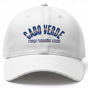 Forca Tubaroes Azuis Cabo Verde National Pride Baseball Cap Cape Verde Football Fans Blue Sharks Heritage