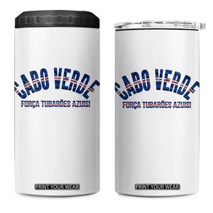 Forca Tubaroes Azuis Cabo Verde National Pride 4 in 1 Can Cooler Tumbler Cape Verde Football Fans Blue Sharks Heritage TS02 One Size: 16 oz White Print Your Wear