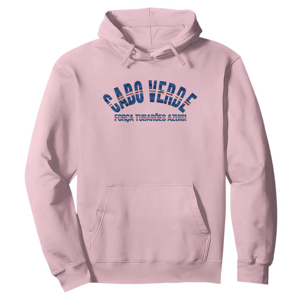 Forca Tubaroes Azuis Cabo Verde National Pride Hoodie Cape Verde Football Fans Blue Sharks Heritage