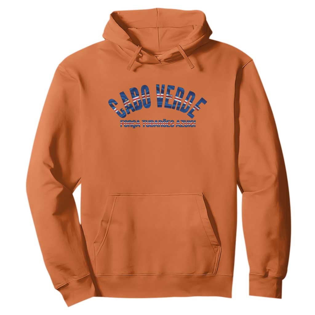 Forca Tubaroes Azuis Cabo Verde National Pride Hoodie Cape Verde Football Fans Blue Sharks Heritage