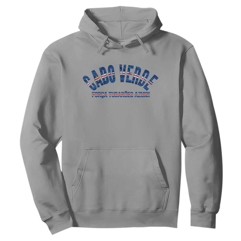 Forca Tubaroes Azuis Cabo Verde National Pride Hoodie Cape Verde Football Fans Blue Sharks Heritage