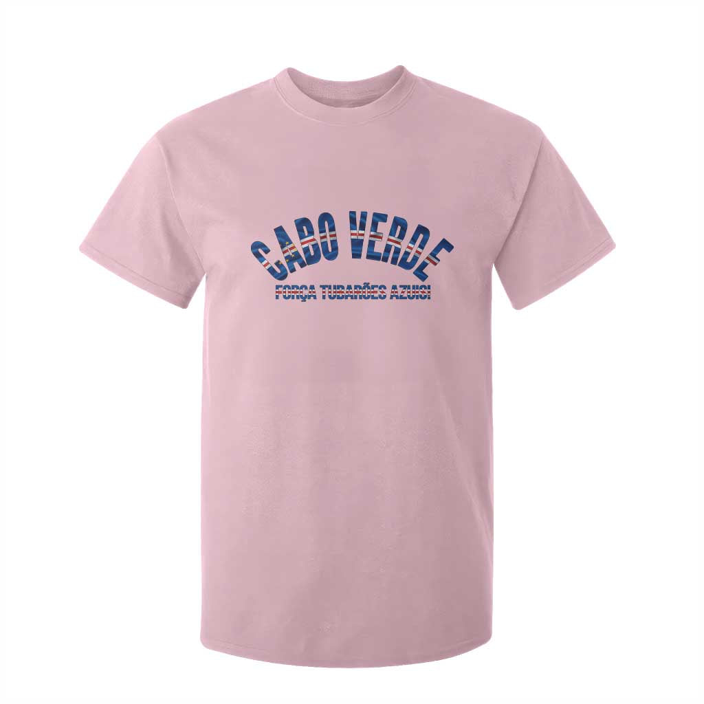 Forca Tubaroes Azuis Cabo Verde National Pride T Shirt For Kid Cape Verde Football Fans Blue Sharks Heritage