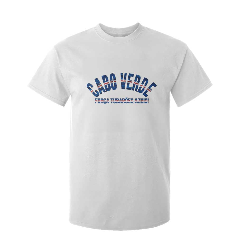 Forca Tubaroes Azuis Cabo Verde National Pride T Shirt For Kid Cape Verde Football Fans Blue Sharks Heritage