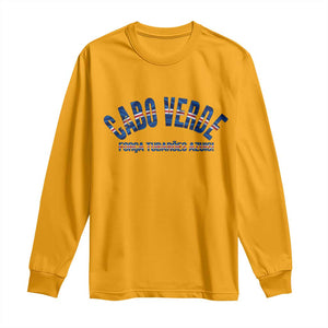 Forca Tubaroes Azuis Cabo Verde National Pride Long Sleeve Shirt Cape Verde Football Fans Blue Sharks Heritage