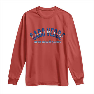 Forca Tubaroes Azuis Cabo Verde National Pride Long Sleeve Shirt Cape Verde Football Fans Blue Sharks Heritage