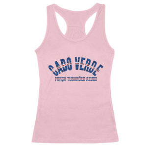 Forca Tubaroes Azuis Cabo Verde National Pride Racerback Tank Top Cape Verde Football Fans Blue Sharks Heritage