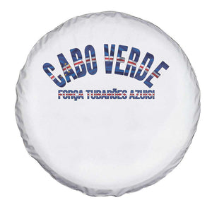 Forca Tubaroes Azuis Cabo Verde National Pride Spare Tire Cover Cape Verde Football Fans Blue Sharks Heritage TS02 Print Your Wear