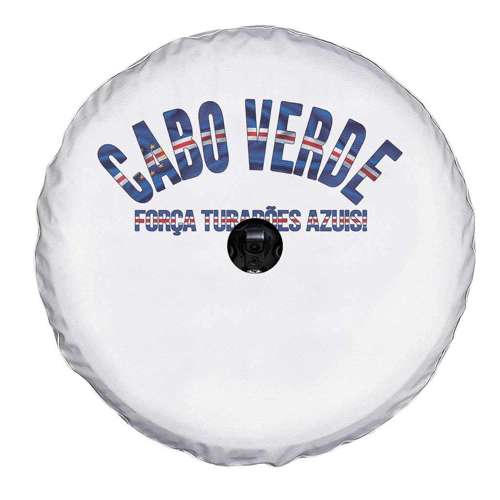 Forca Tubaroes Azuis Cabo Verde National Pride Spare Tire Cover Cape Verde Football Fans Blue Sharks Heritage TS02 Print Your Wear