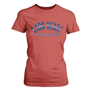 Forca Tubaroes Azuis Cabo Verde National Pride T Shirt For Women Cape Verde Football Fans Blue Sharks Heritage