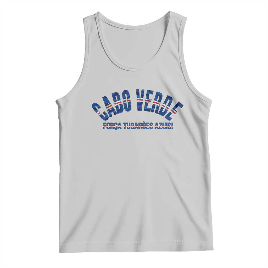 Forca Tubaroes Azuis Cabo Verde National Pride Tank Top Cape Verde Football Fans Blue Sharks Heritage