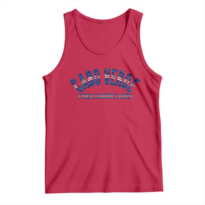 Forca Tubaroes Azuis Cabo Verde National Pride Tank Top Cape Verde Football Fans Blue Sharks Heritage