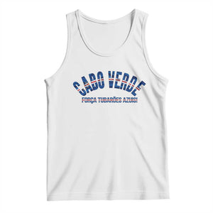 Forca Tubaroes Azuis Cabo Verde National Pride Tank Top Cape Verde Football Fans Blue Sharks Heritage