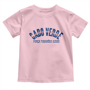 Forca Tubaroes Azuis Cabo Verde National Pride Toddler T Shirt Cape Verde Football Fans Blue Sharks Heritage