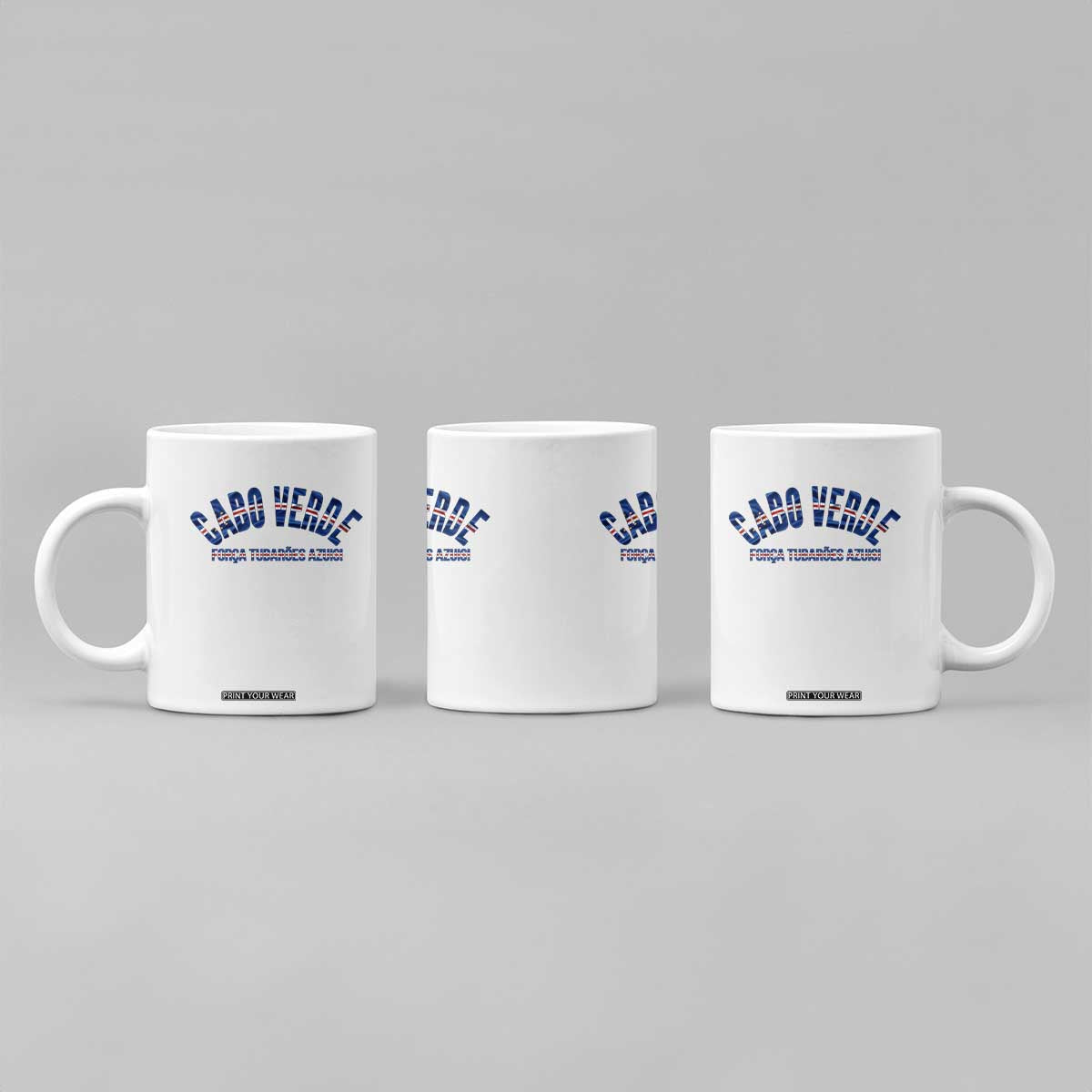 Forca Tubaroes Azuis Cabo Verde National Pride Coffee Mug Cape Verde Football Fans Blue Sharks Heritage TS02 Print Your Wear