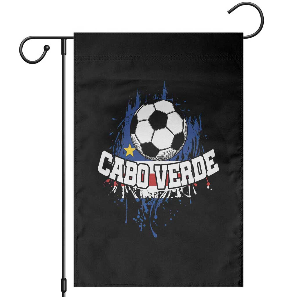 Cabo Verde Flag Football Graphic Garden Flag Cape Verde Soccer Fans Artistic Pride TS02 Black Print Your Wear