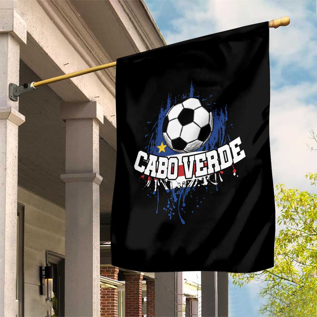 Cabo Verde Flag Football Graphic Garden Flag Cape Verde Soccer Fans Artistic Pride TS02 Print Your Wear