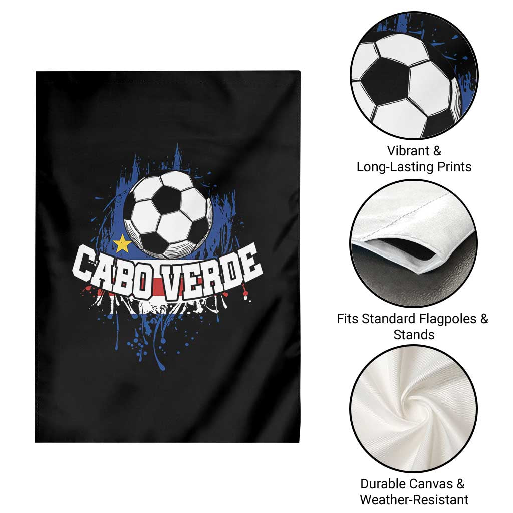 Cabo Verde Flag Football Graphic Garden Flag Cape Verde Soccer Fans Artistic Pride TS02 Print Your Wear