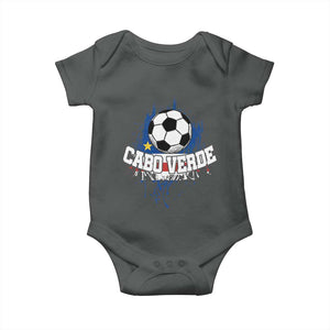 Cabo Verde Flag Football Graphic Baby Onesie Cape Verde Soccer Fans Artistic Pride