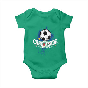 Cabo Verde Flag Football Graphic Baby Onesie Cape Verde Soccer Fans Artistic Pride