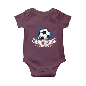 Cabo Verde Flag Football Graphic Baby Onesie Cape Verde Soccer Fans Artistic Pride
