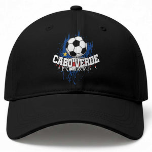 Cabo Verde Flag Football Graphic Baseball Cap Cape Verde Soccer Fans Artistic Pride