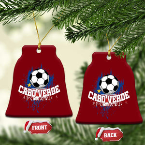 Cabo Verde Flag Football Graphic Ceramic Ornament Cape Verde Soccer Fans Artistic Pride