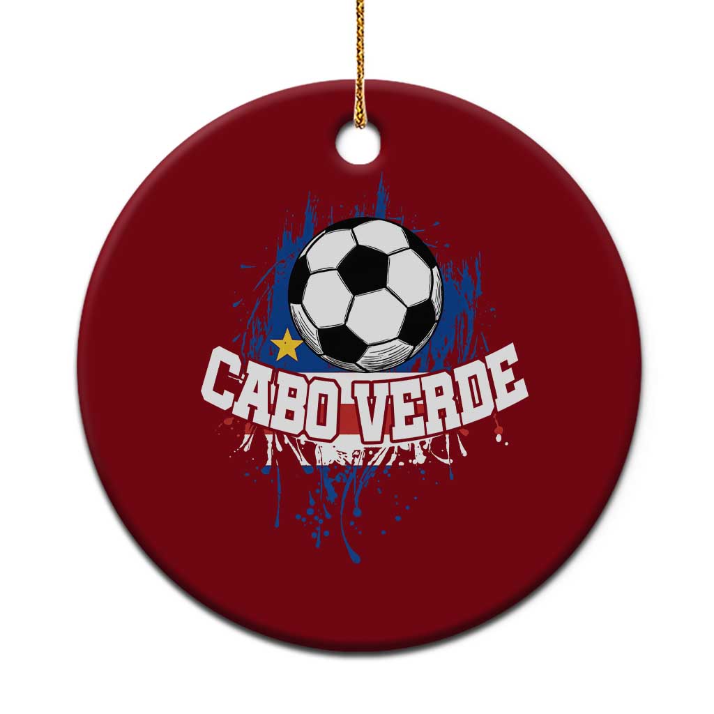 Cabo Verde Flag Football Graphic Ceramic Ornament Cape Verde Soccer Fans Artistic Pride