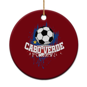Cabo Verde Flag Football Graphic Ceramic Ornament Cape Verde Soccer Fans Artistic Pride