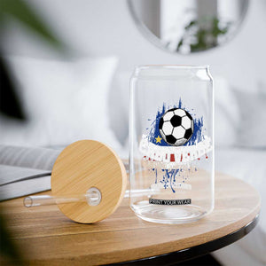 Cabo Verde Flag Football Graphic Glass Can Cape Verde Soccer Fans Artistic Pride TS02 Print Your Wear