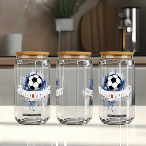 Cabo Verde Flag Football Graphic Glass Can Cape Verde Soccer Fans Artistic Pride TS02 Print Your Wear