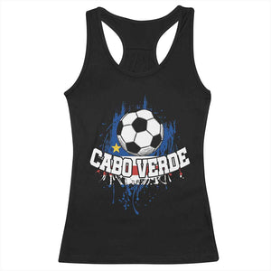 Cabo Verde Flag Football Graphic Racerback Tank Top Cape Verde Soccer Fans Artistic Pride