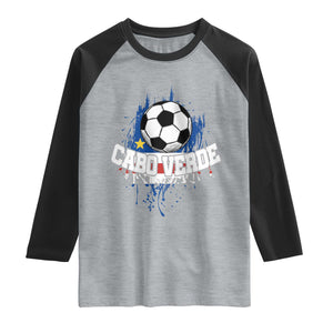 Cabo Verde Flag Football Graphic Raglan Shirt Cape Verde Soccer Fans Artistic Pride