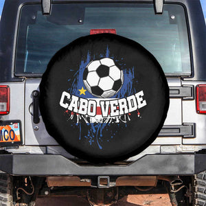 Cabo Verde Flag Football Graphic Spare Tire Cover Cape Verde Soccer Fans Artistic Pride TS02 No hole Black Print Your Wear