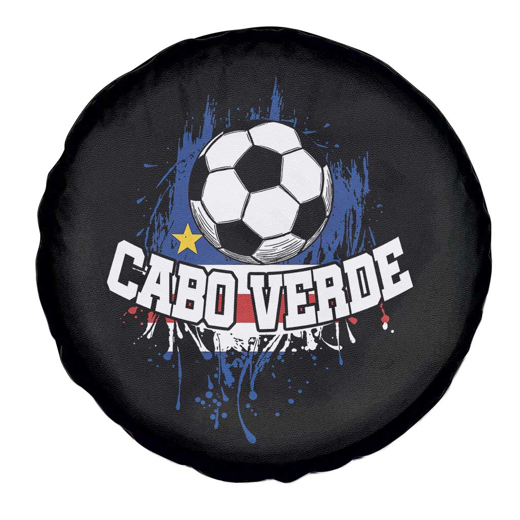 Cabo Verde Flag Football Graphic Spare Tire Cover Cape Verde Soccer Fans Artistic Pride TS02 Print Your Wear