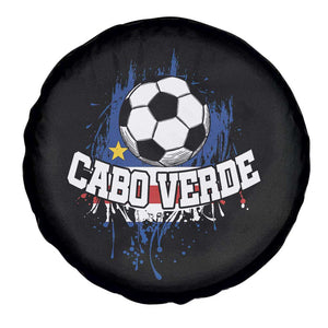 Cabo Verde Flag Football Graphic Spare Tire Cover Cape Verde Soccer Fans Artistic Pride TS02 Print Your Wear
