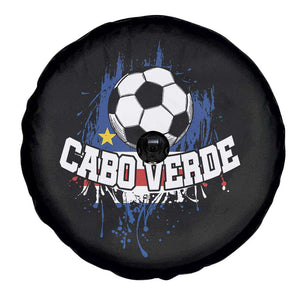 Cabo Verde Flag Football Graphic Spare Tire Cover Cape Verde Soccer Fans Artistic Pride TS02 Print Your Wear