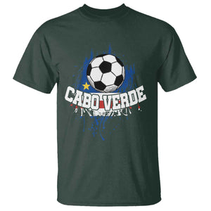 Cabo Verde Flag Football Graphic T Shirt Cape Verde Soccer Fans Artistic Pride