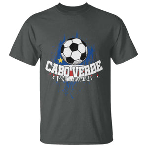 Cabo Verde Flag Football Graphic T Shirt Cape Verde Soccer Fans Artistic Pride