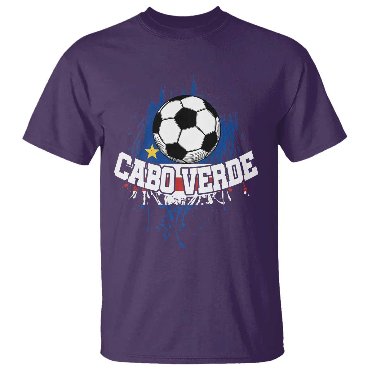 Cabo Verde Flag Football Graphic T Shirt Cape Verde Soccer Fans Artistic Pride